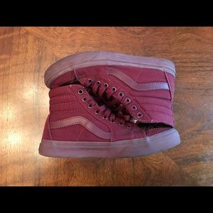 Vans Sk8 hi women’s sz 7 burgundy